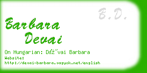 barbara devai business card